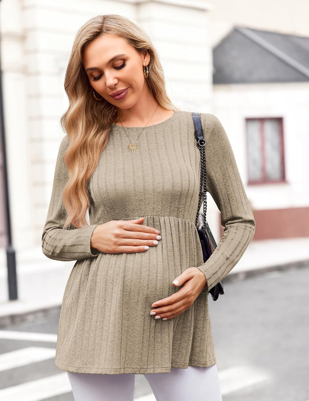 Maternity Tops Long Sleeve Tunic Blouses