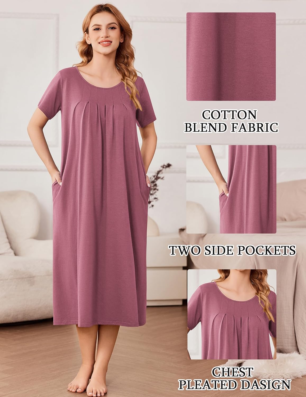 Cotton Nightgowns for Women Long House Dresses