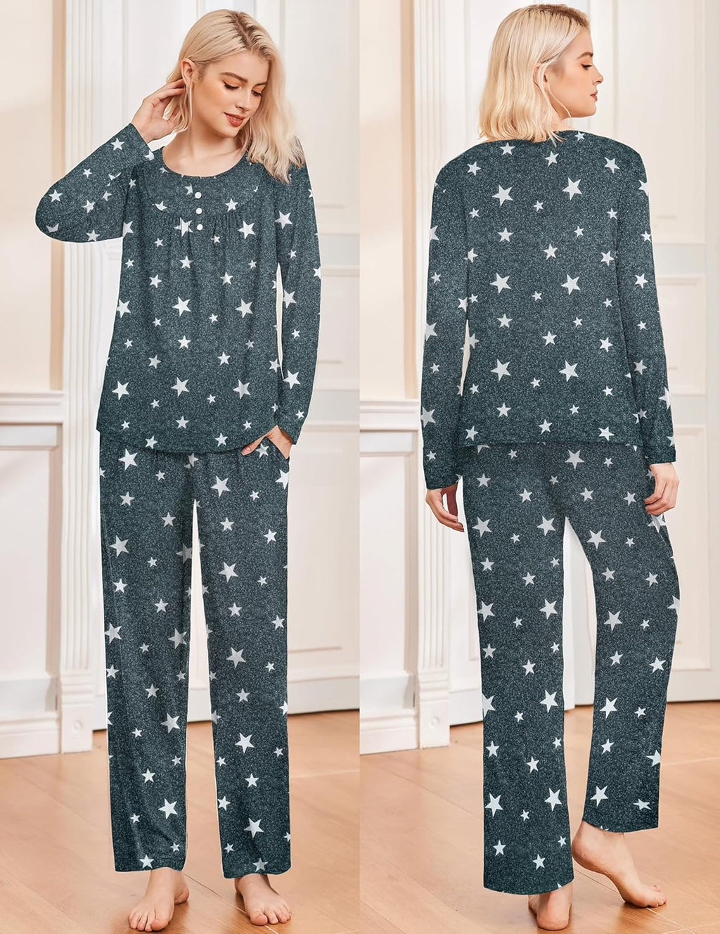 Long Sleeve Top & Pants Pjs Comfy 2 Piece Lounge Set