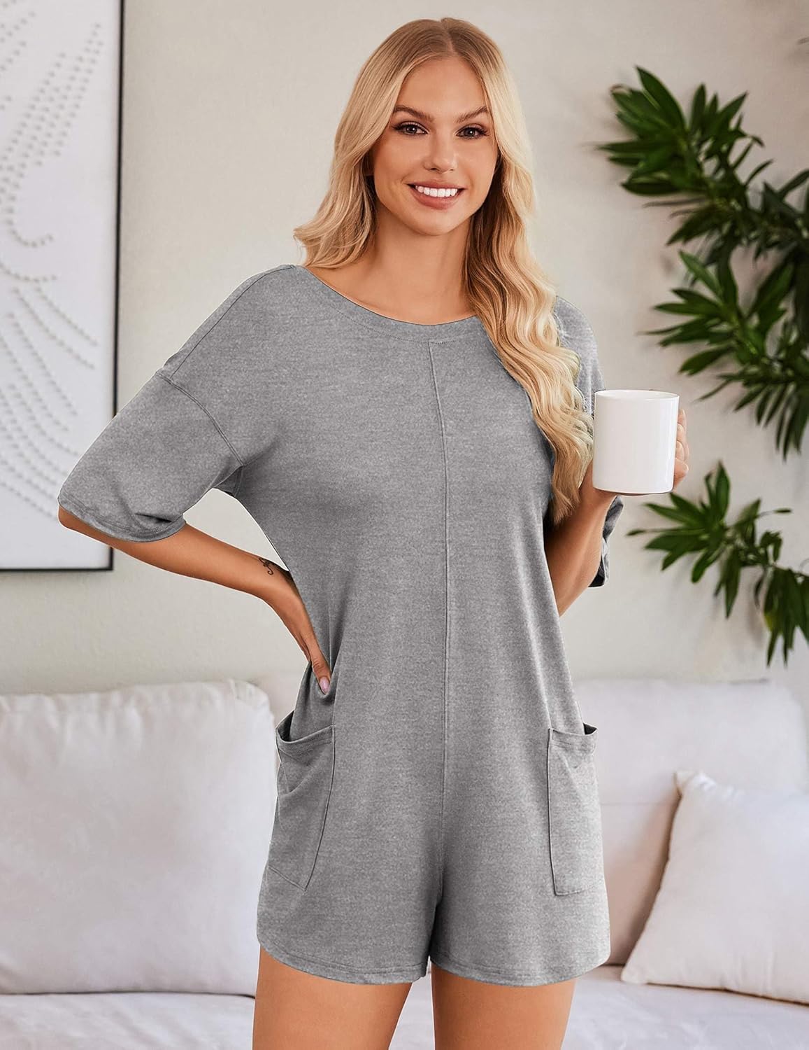 Rompers for Women Oversized Reversible Baggy T-shirt Jumpsuit