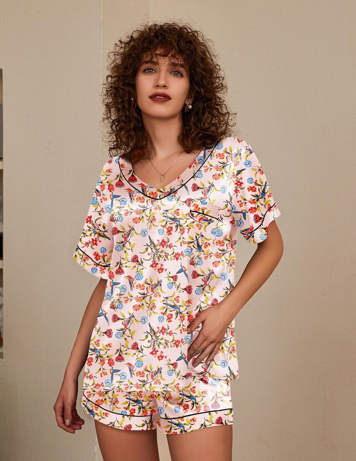 Silk Pajama Satin Pj Set Two Piece Soft Sets