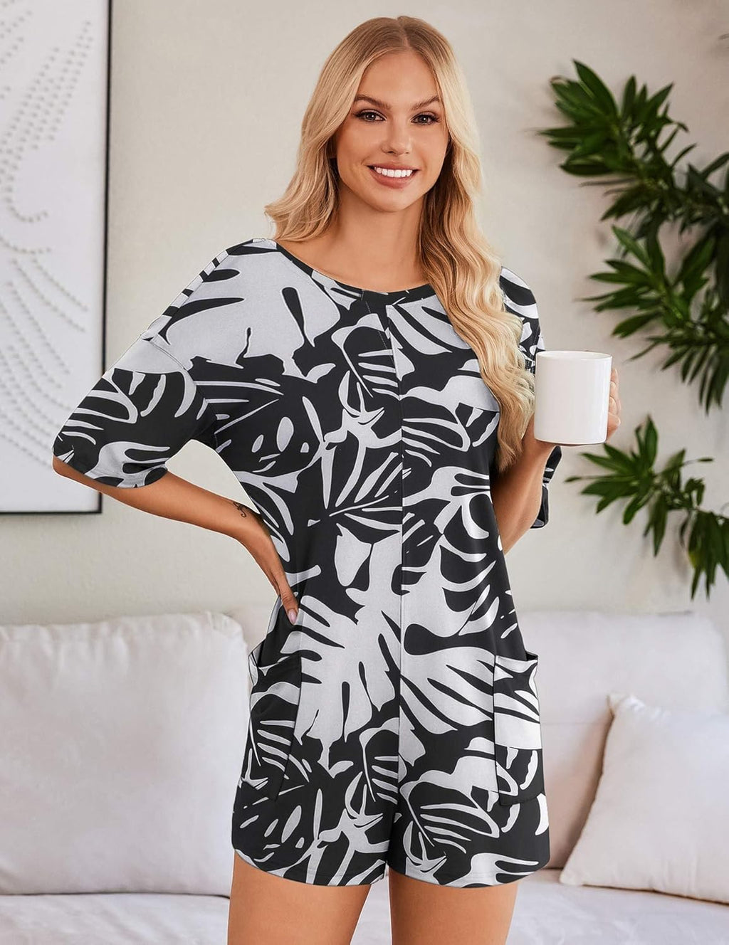 Rompers for Women Oversized Reversible Baggy T-shirt Jumpsuit