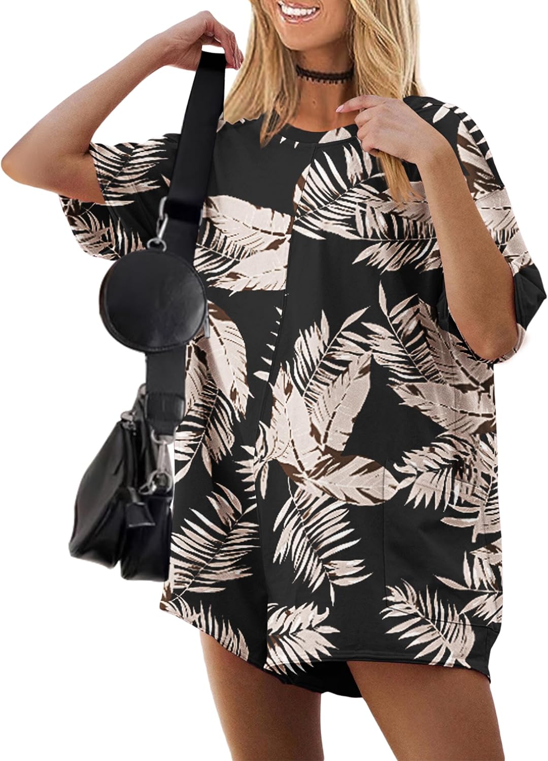 Rompers for Women Oversized Reversible Baggy T-shirt Jumpsuit