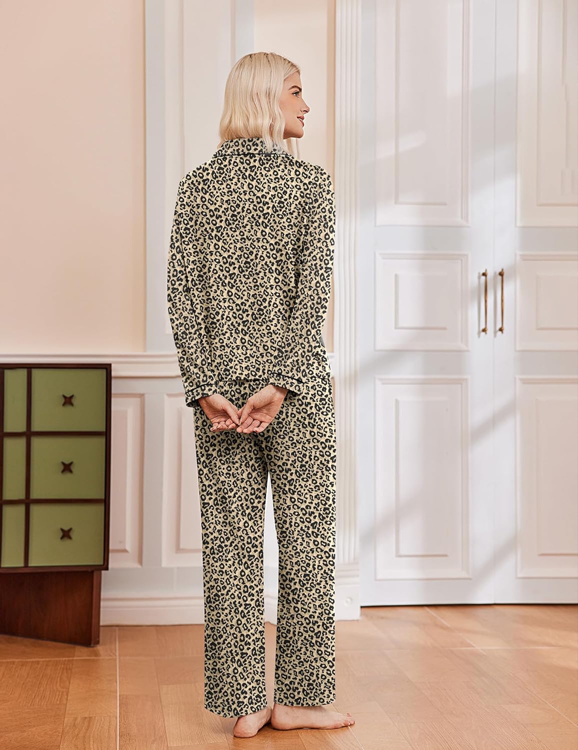 Women's Pajama Sets Long Sleeve Comfy Button Down Nightwear