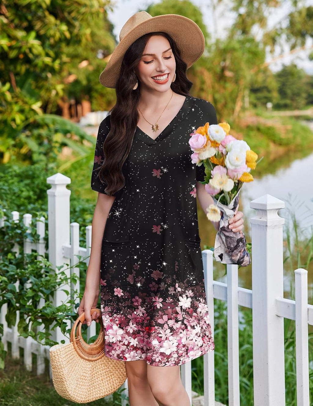 Nightgowns for Women Short Sleeve Sleep Shirt
