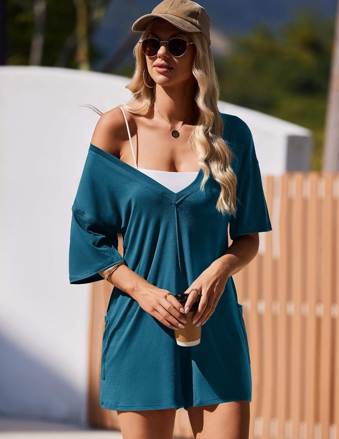 Rompers for Women Oversized Reversible Baggy T-shirt Jumpsuit