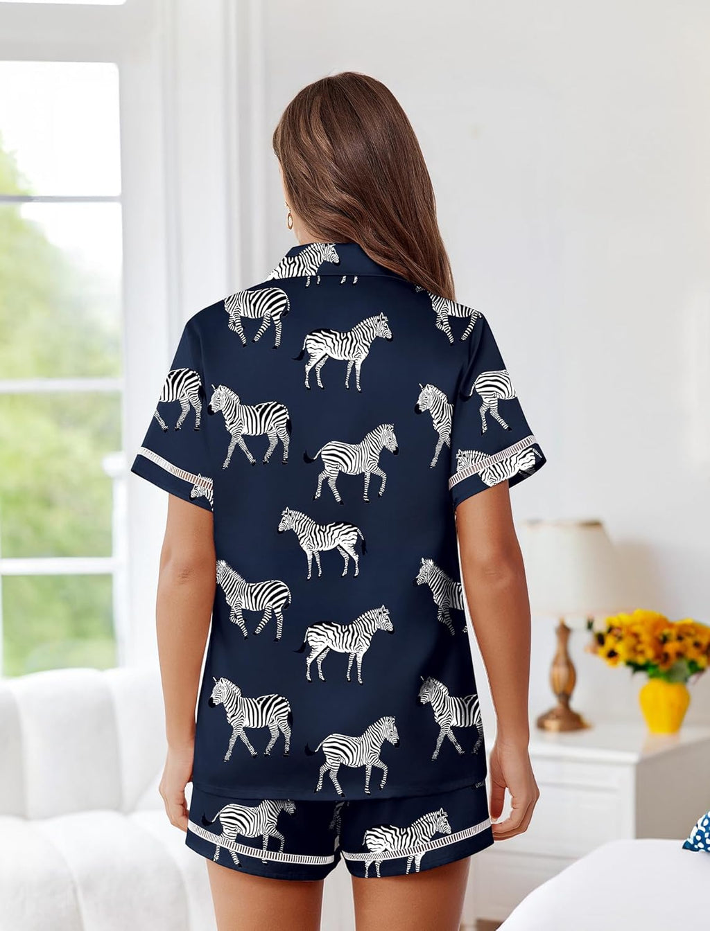 Silk Pajama Sets Button Up Satin Pjs 2 Piece Sets