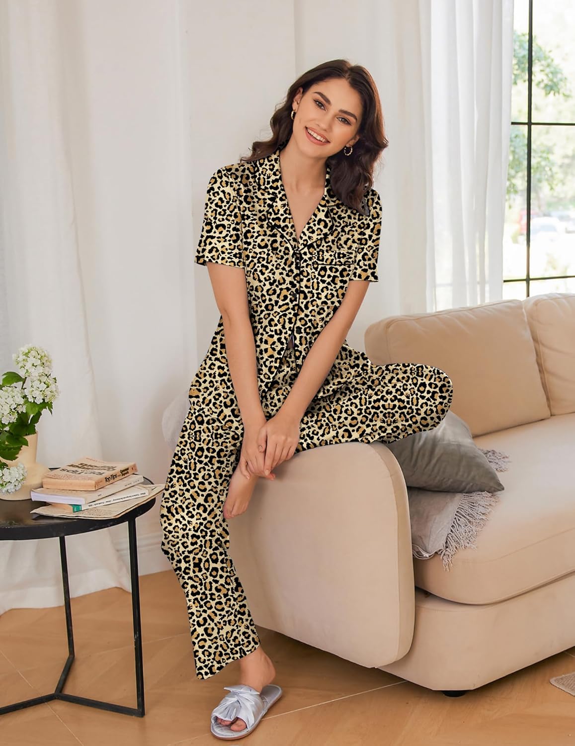 2 Pack Pajamas Button Up Loungewear Cozy Sets