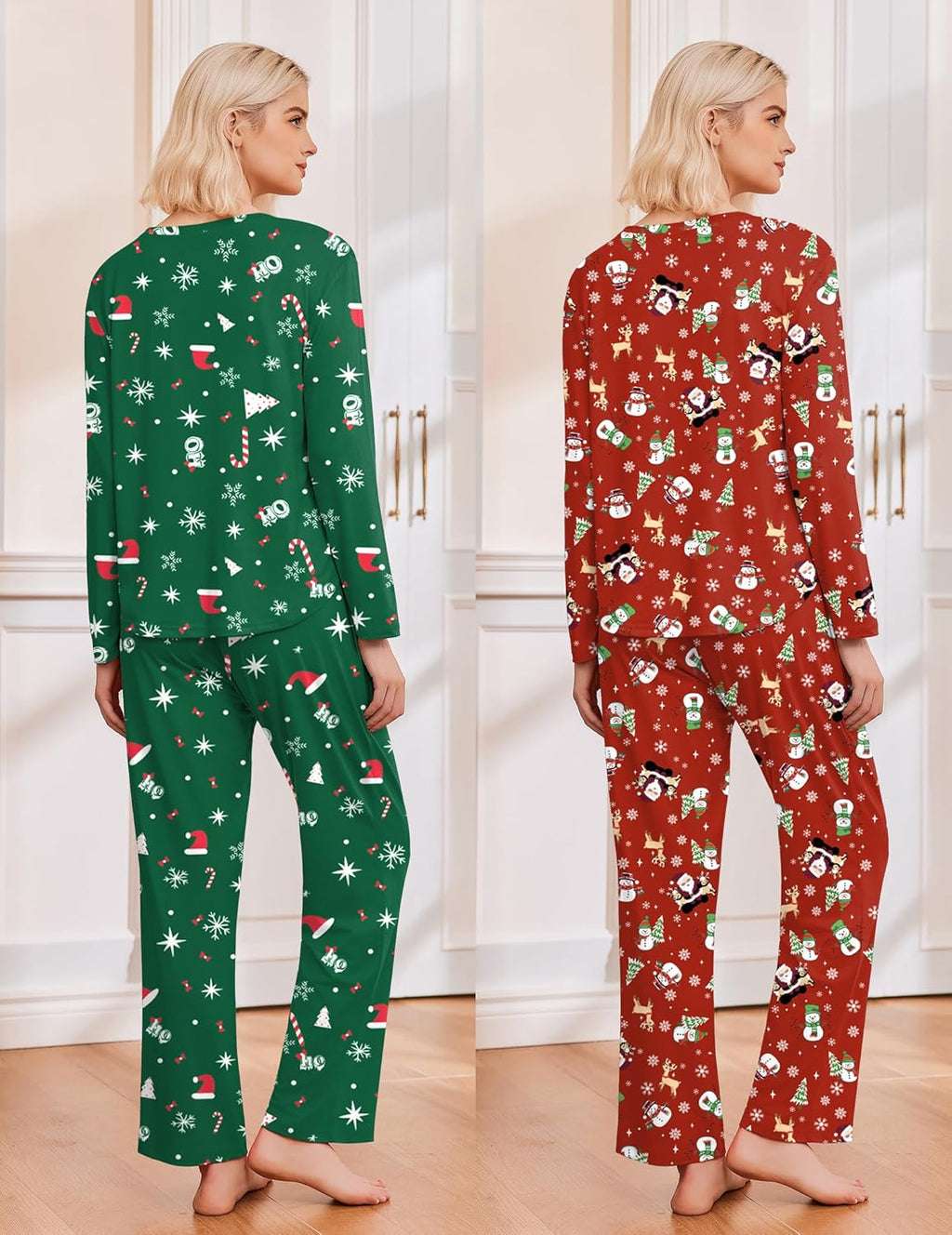 2 Pack Pajama Sets Long Sleeve Soft Pjs Set