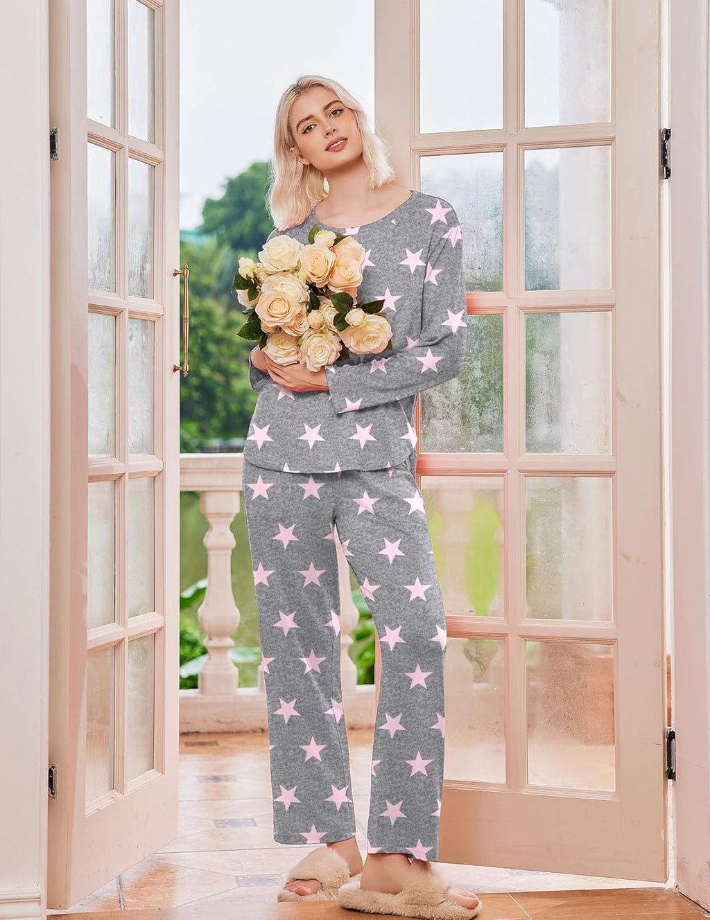 2 Pack Pajama Sets Long Sleeve Soft Pjs Set