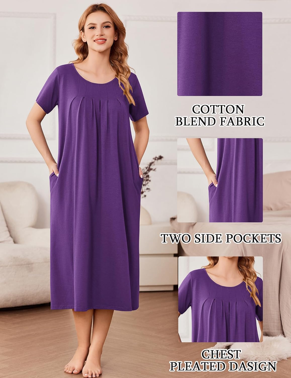 Cotton Nightgowns for Women Long House Dresses