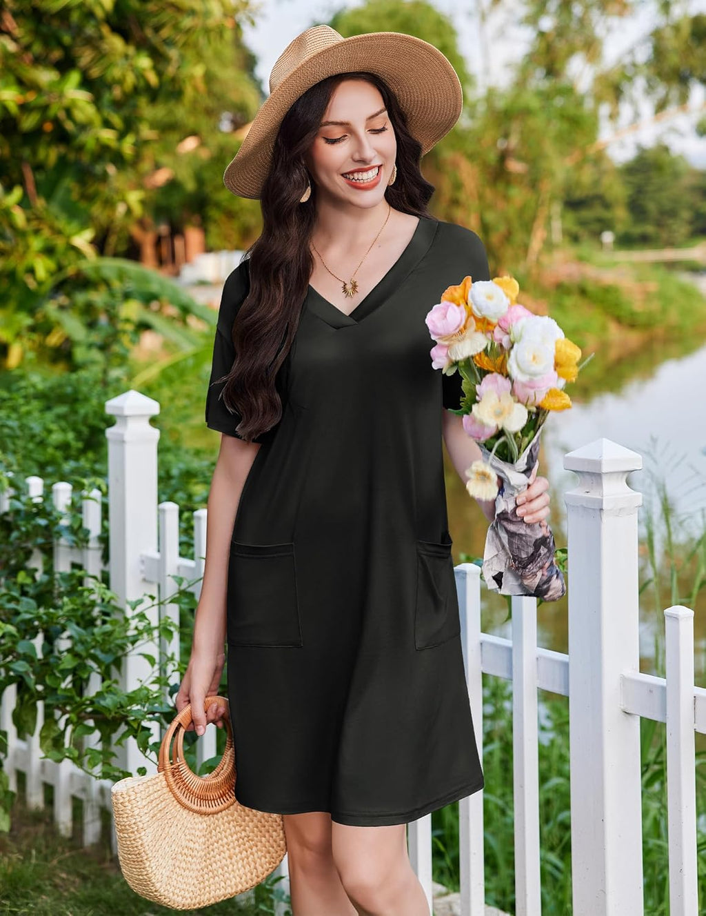Nightgowns for Women Short Sleeve Sleep Shirt