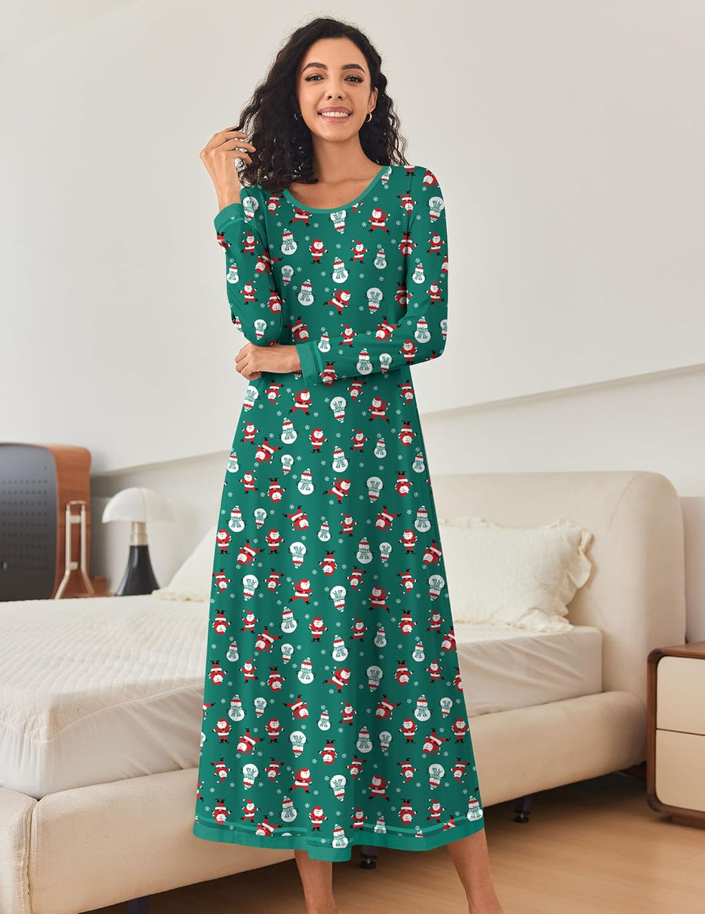 Nightgown Long Sleeve Full Length Long Nightshirt