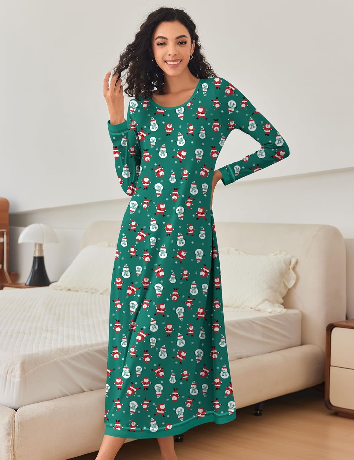Nightgown Long Sleeve Full Length Long Nightshirt