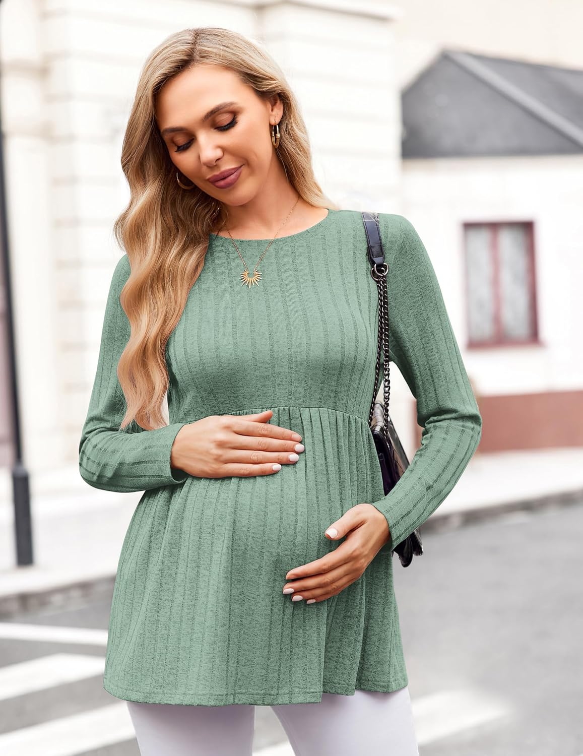 Maternity Tops Long Sleeve Tunic Blouses