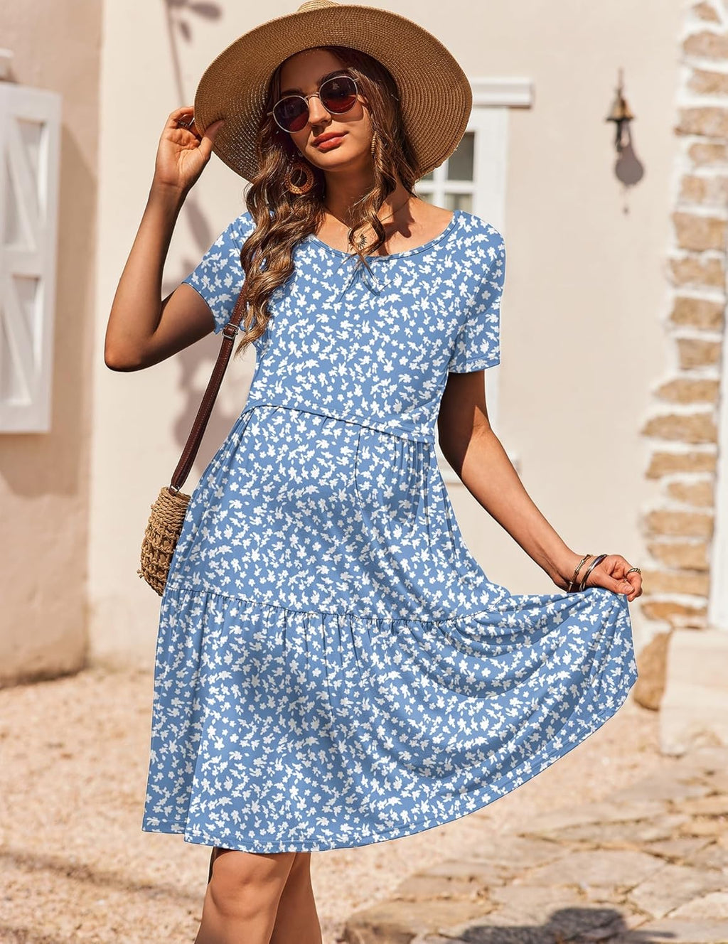 Breastfeeding Knee Length Maternity Dresses
