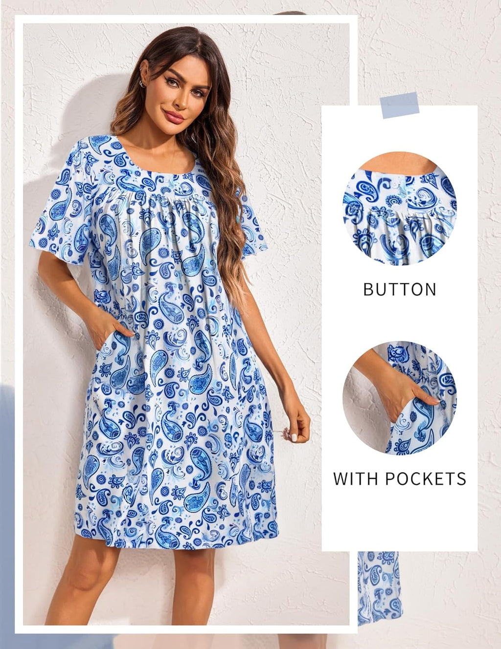 Moo Moos Button House Dresses with Pocket