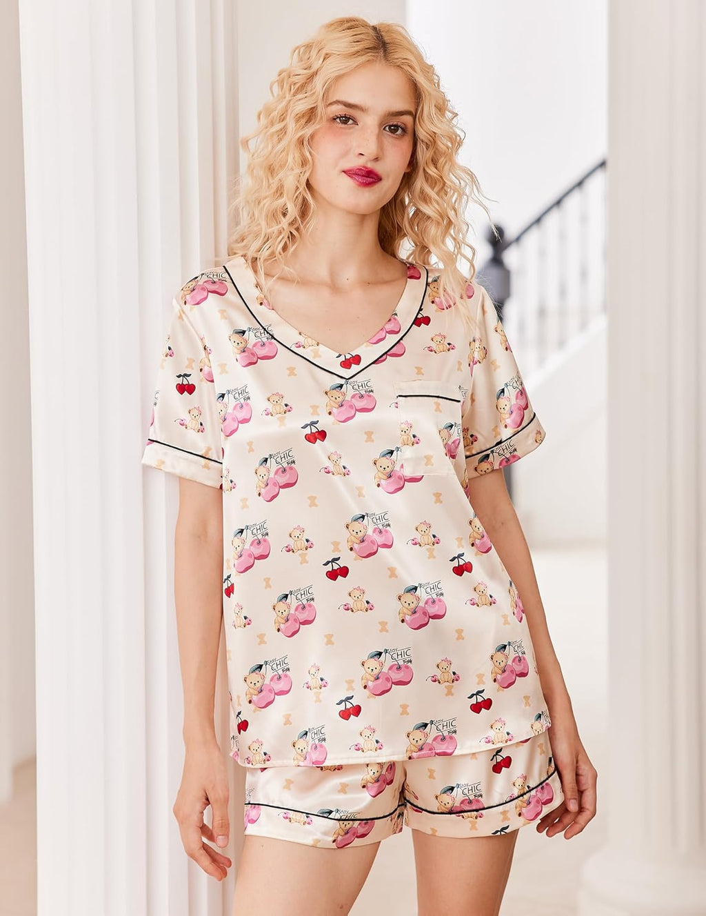Silk Pajama Satin Pj Set Two Piece Soft Sets