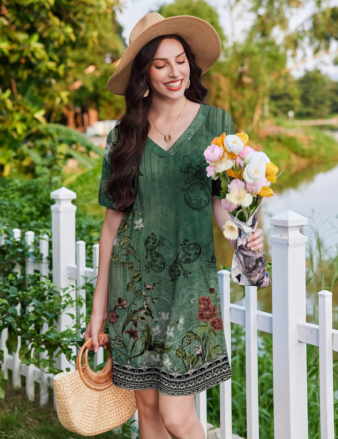 Nightgowns for Women Short Sleeve Sleep Shirt