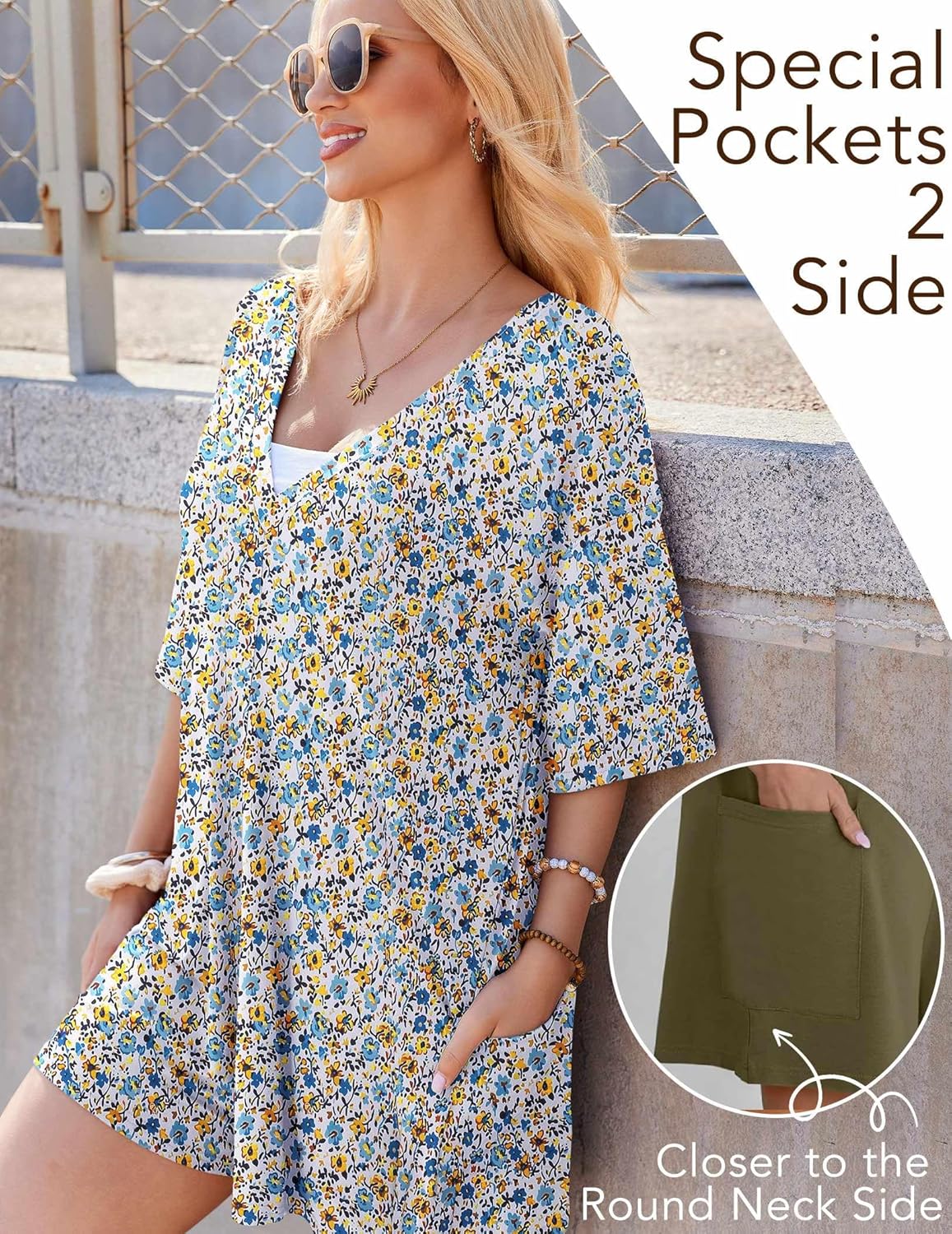 Rompers for Women Oversized Reversible Baggy T-shirt Jumpsuit