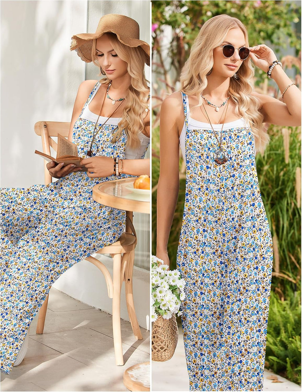 Sleeveless Boho Wide Leg Floral Rompers