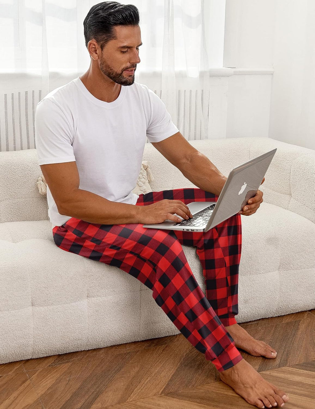 Men's 2 Packs Pajama Pants Comfy Jogger Sleep Pant