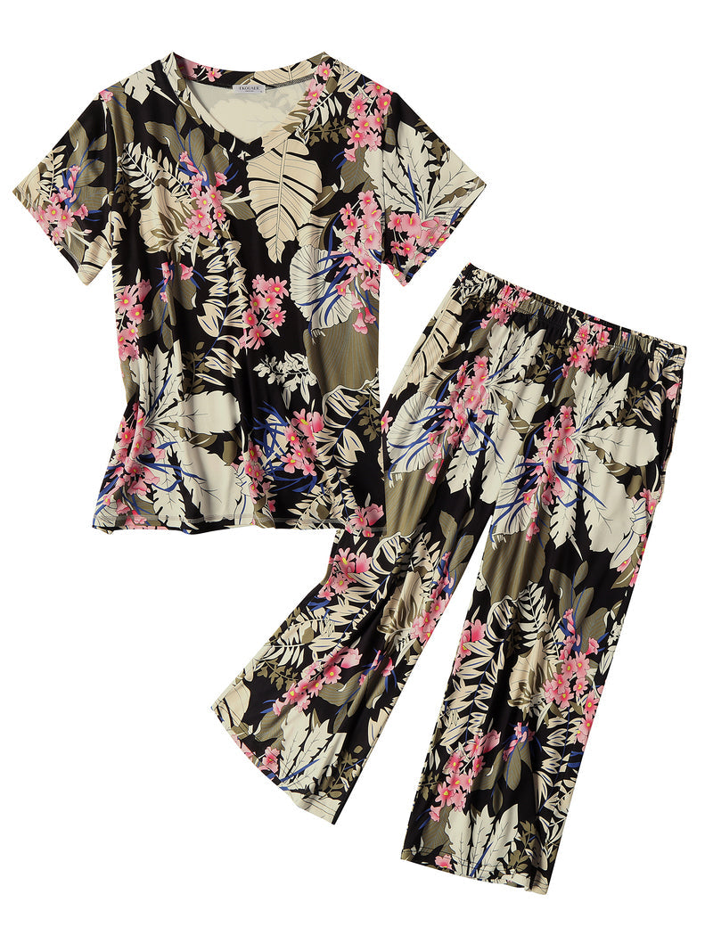 Short Sleeve Top with Capri Pants Set (US Only)