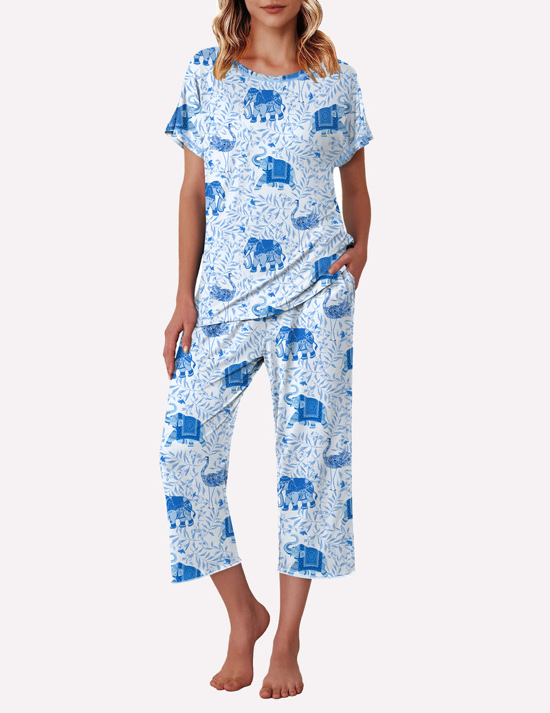 Cute Print with Pockets Pajama Sets (US Only)