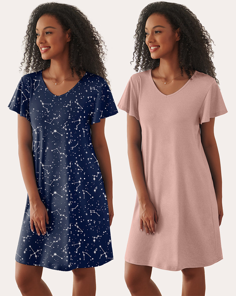 2 Pack Print Short Sleeve Sleepwear (US Only)