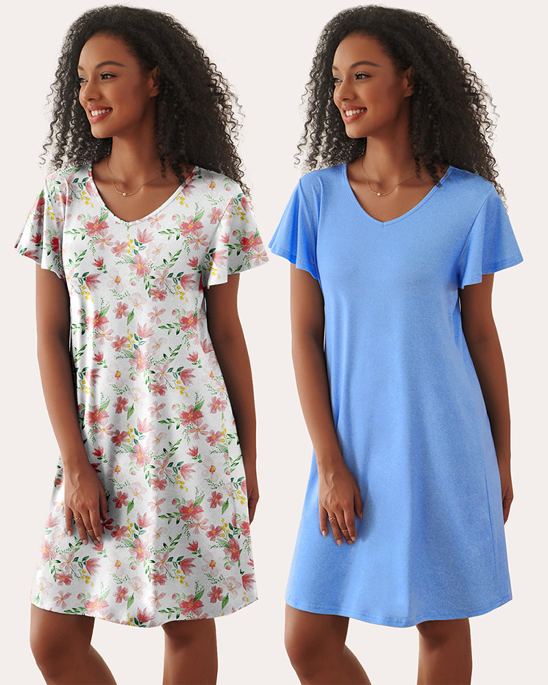 2 Pack Print Short Sleeve Sleepwear (US Only)