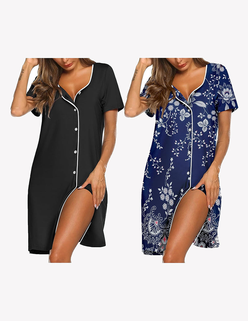 2 Pack Button Down Pajama Dress (US Only)