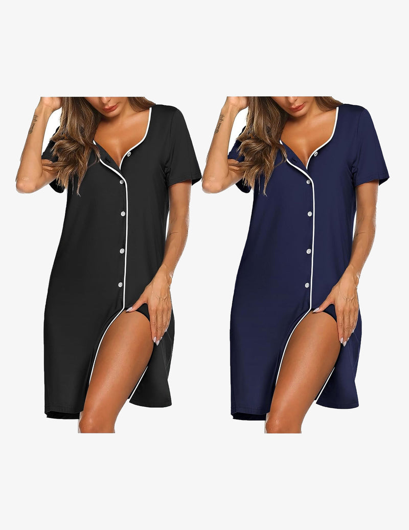 2 Pack Button Down Pajama Dress (US Only)