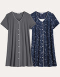 2 Pack Button Down Pajama Dress (US Only)