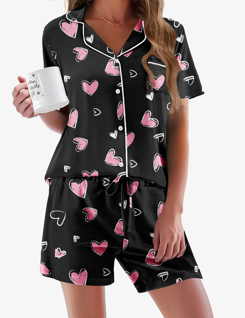 Contrast Piping Pocket Patched Pajama Set (US Only)