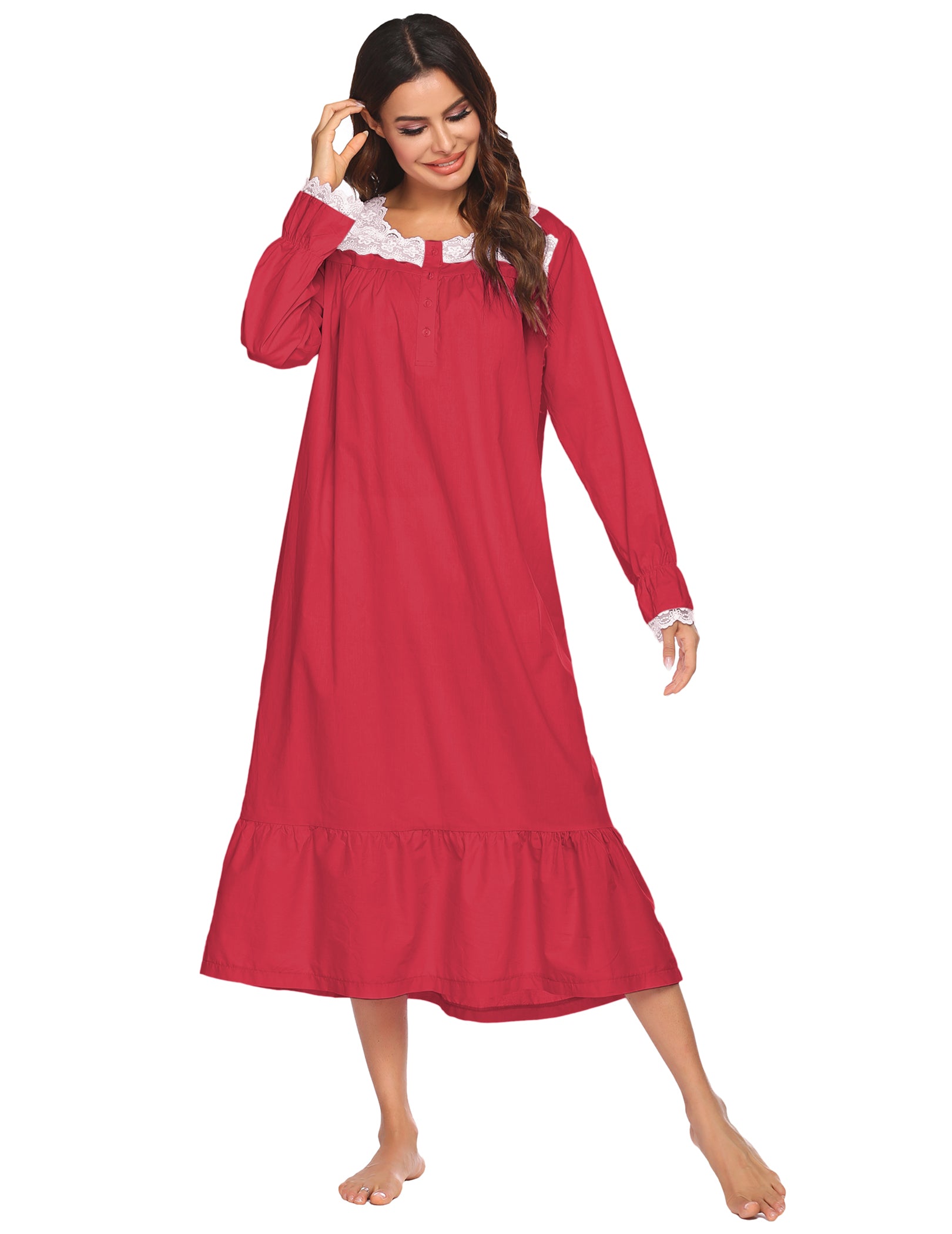 Victorian Lace Trim Nightdress (US Only)