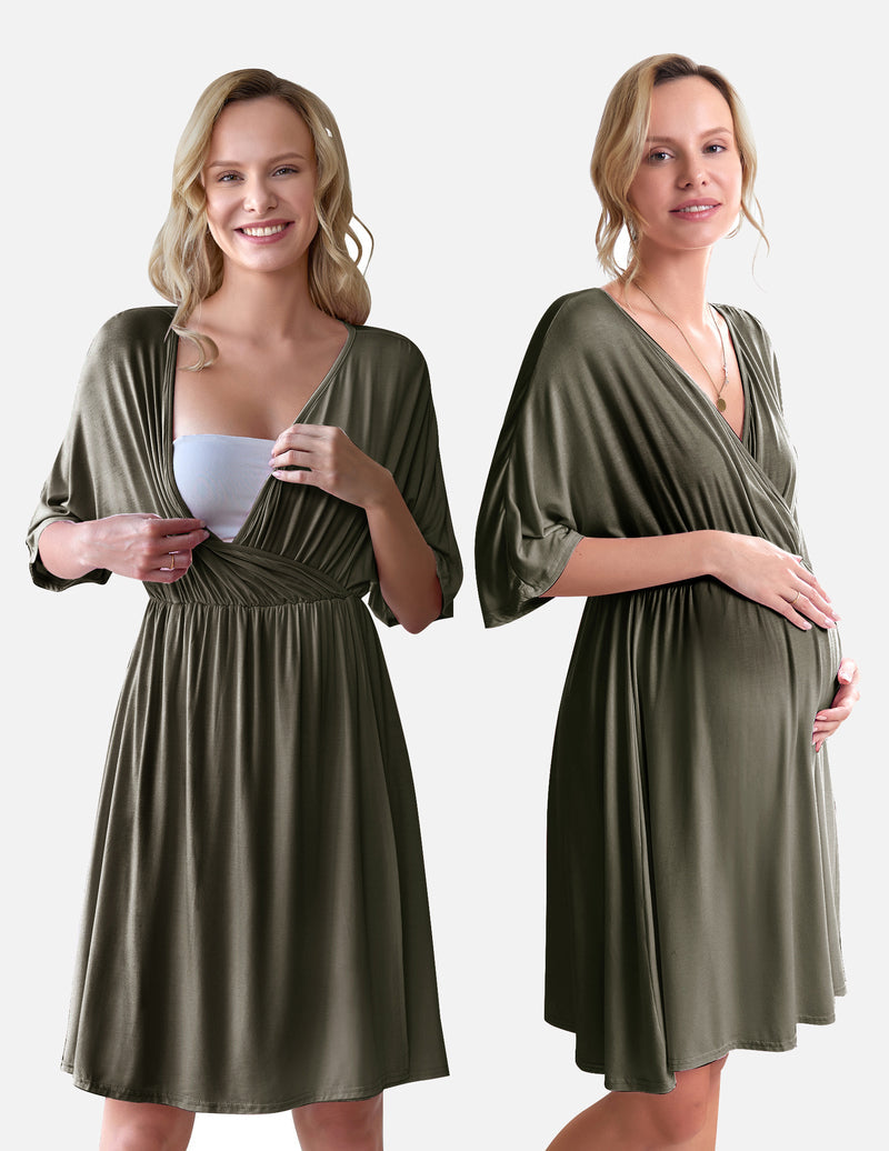 3-in-1 Maternity Gown Labor & Delivery Nursing Nightgown