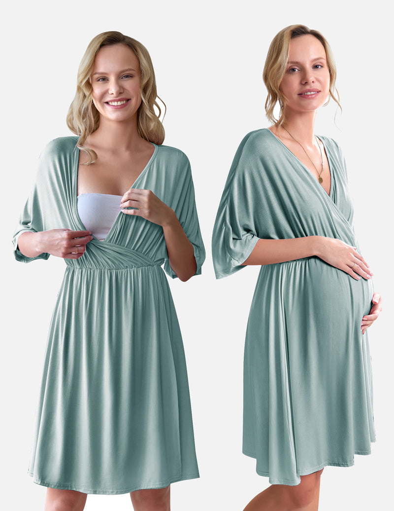3-in-1 Maternity Gown Labor & Delivery Nursing Nightgown