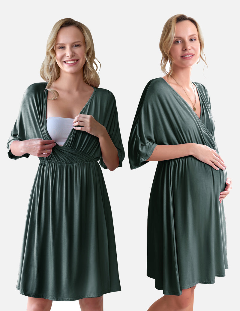 3-in-1 Maternity Gown Labor & Delivery Nursing Nightgown