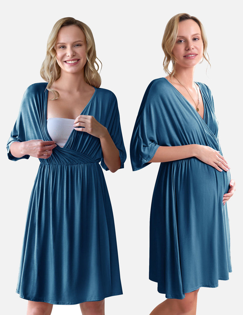 3-in-1 Maternity Gown Labor & Delivery Nursing Nightgown