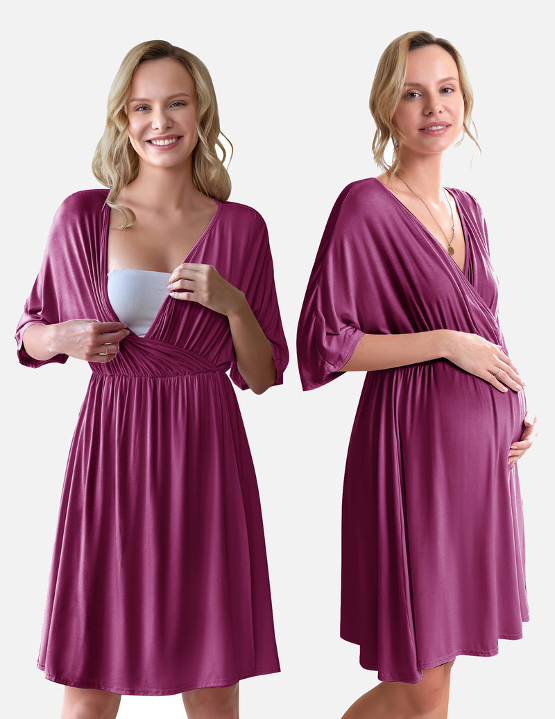 3-in-1 Maternity Gown Labor & Delivery Nursing Nightgown