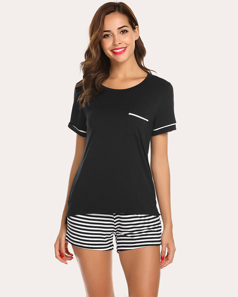 Striped Short Sleeve Pajama Set (US Only)