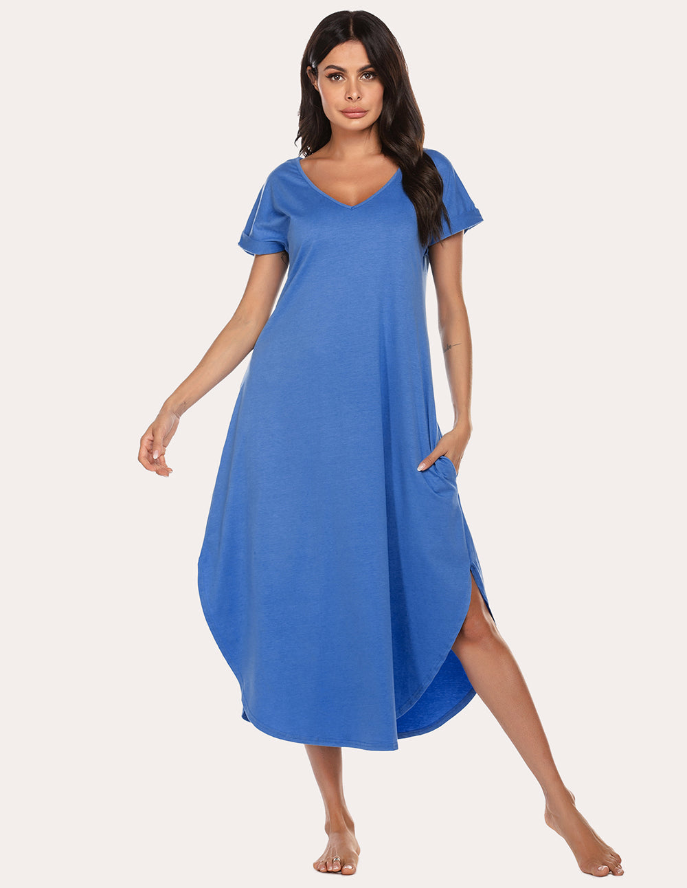 A-Line Split Hem Sleepwear Dress (US Only)