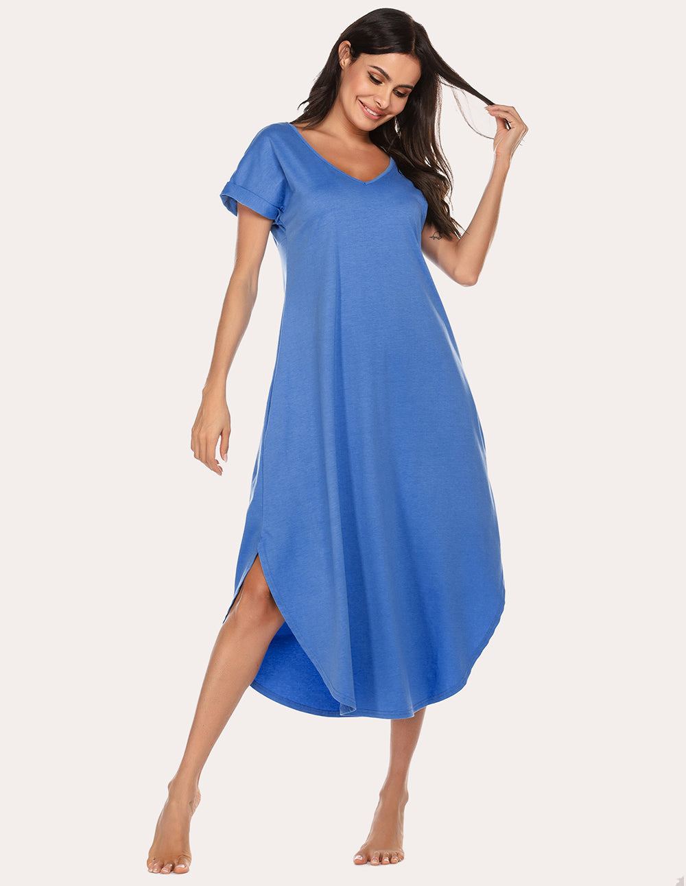 A-Line Split Hem Sleepwear Dress (US Only)