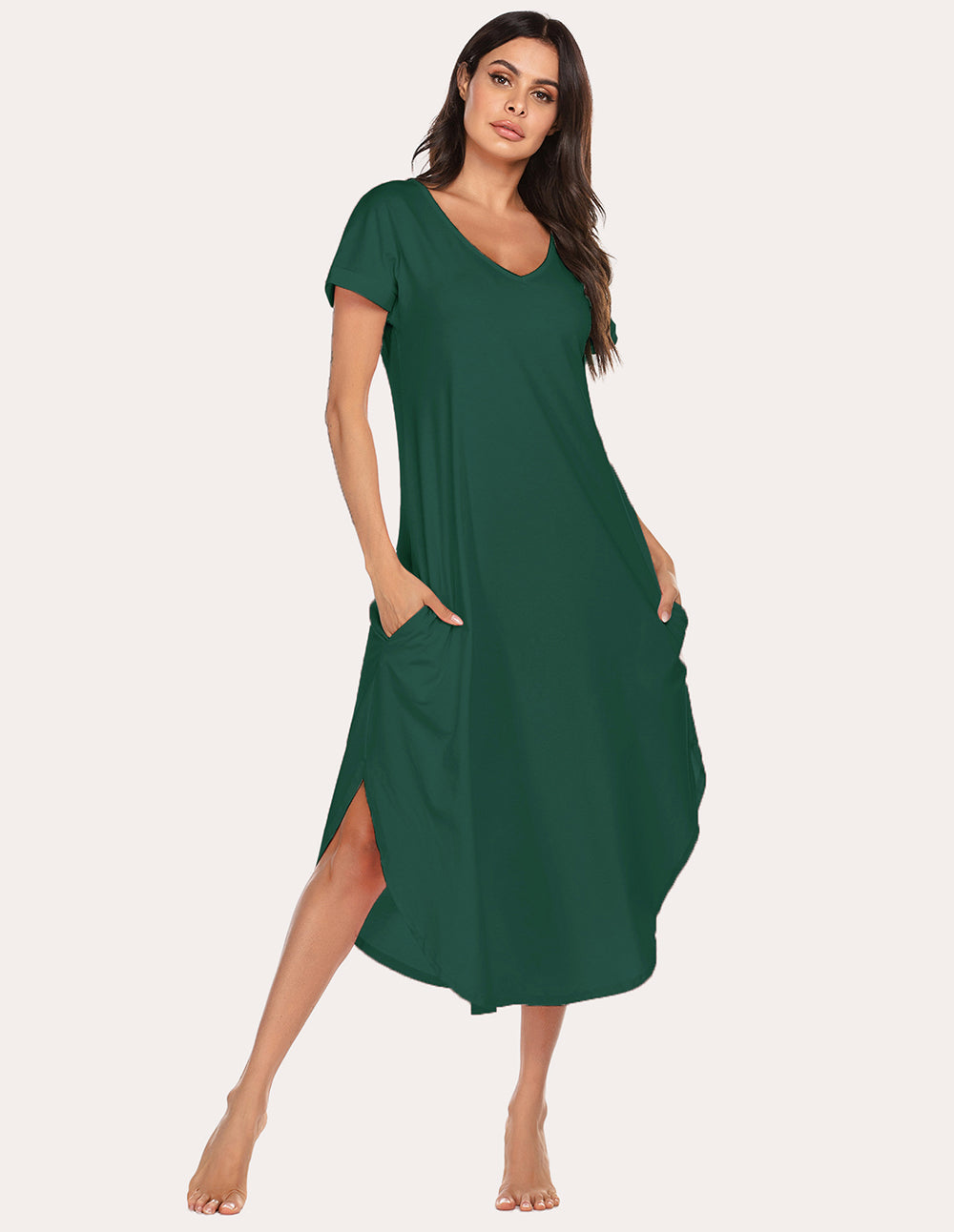 A-Line Split Hem Sleepwear Dress (US Only)