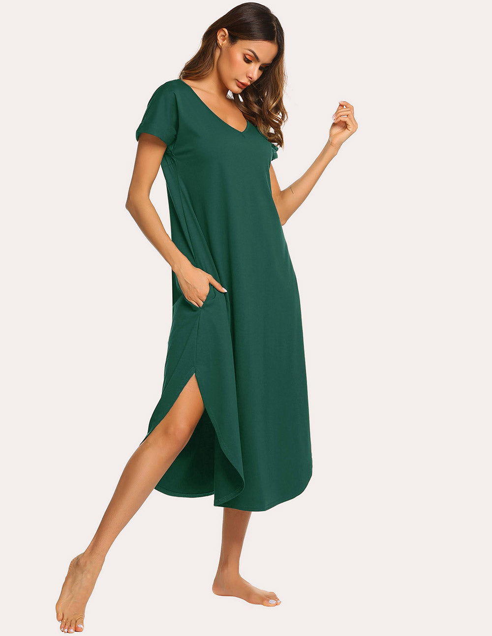 A-Line Split Hem Sleepwear Dress (US Only)