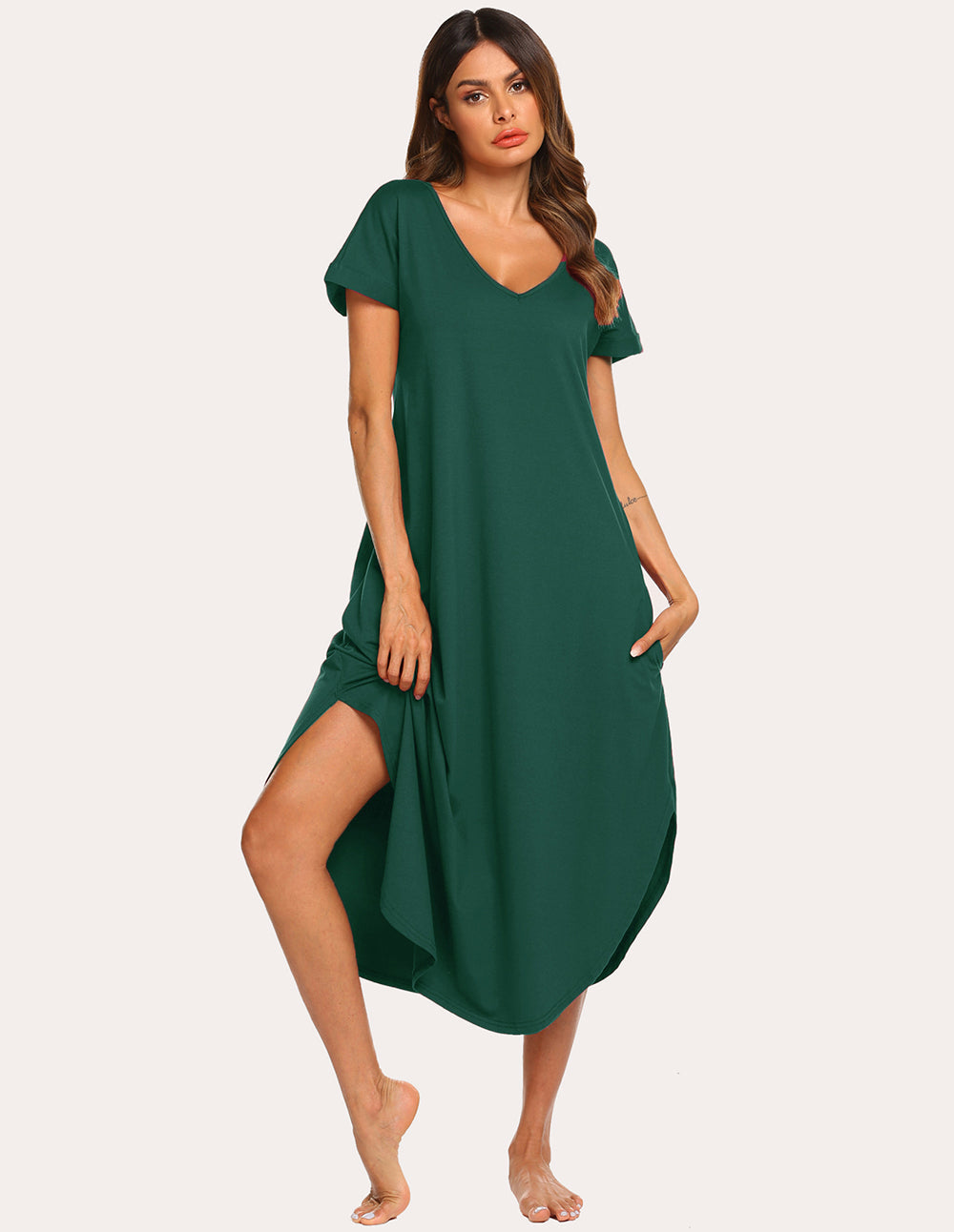 A-Line Split Hem Sleepwear Dress (US Only)