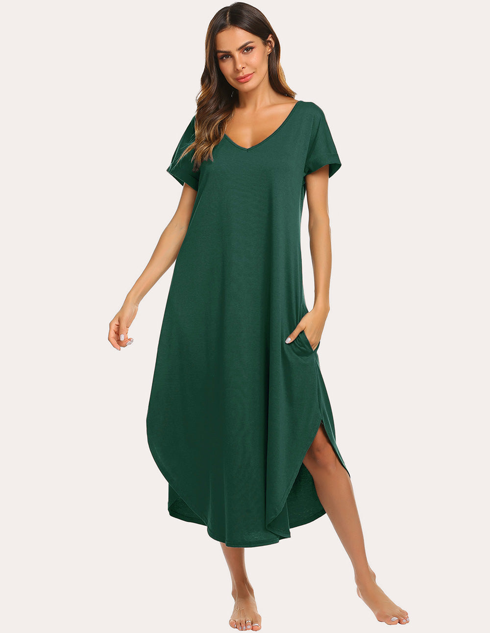 A-Line Split Hem Sleepwear Dress (US Only)