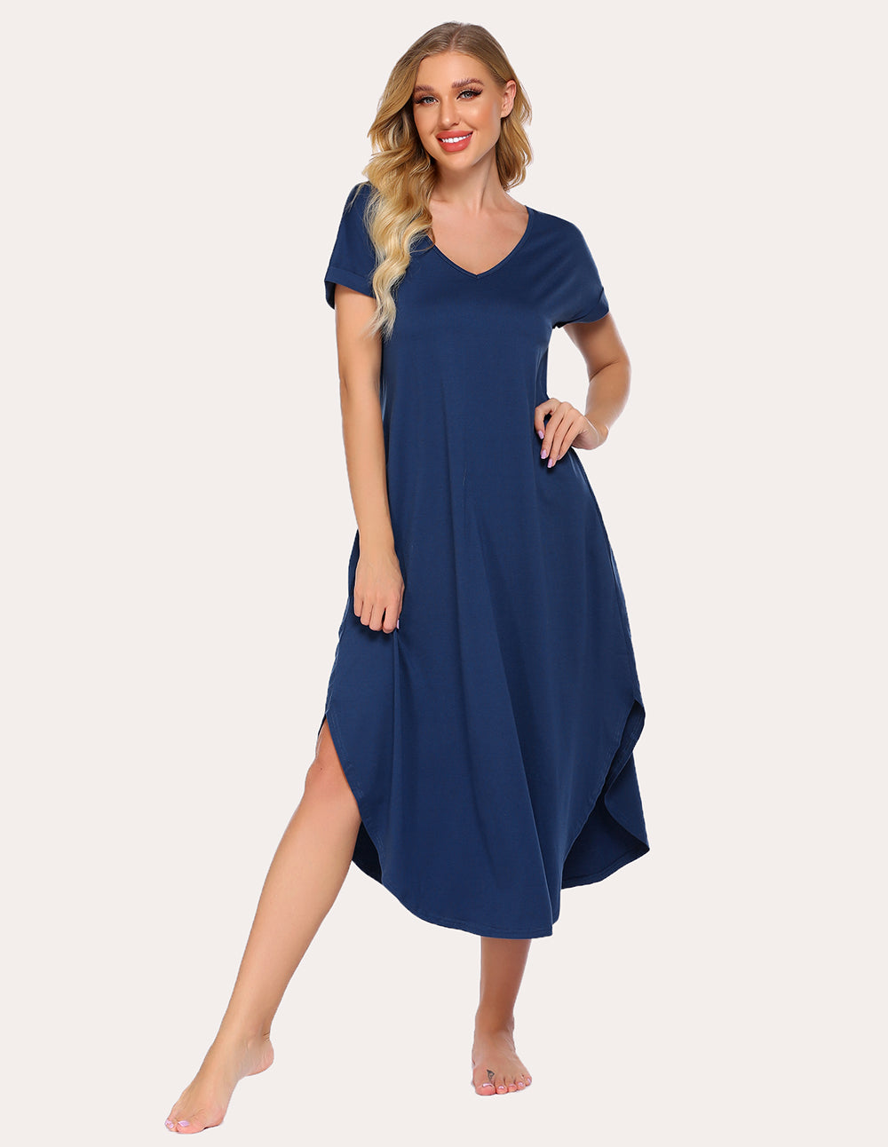 A-Line Split Hem Sleepwear Dress (US Only)
