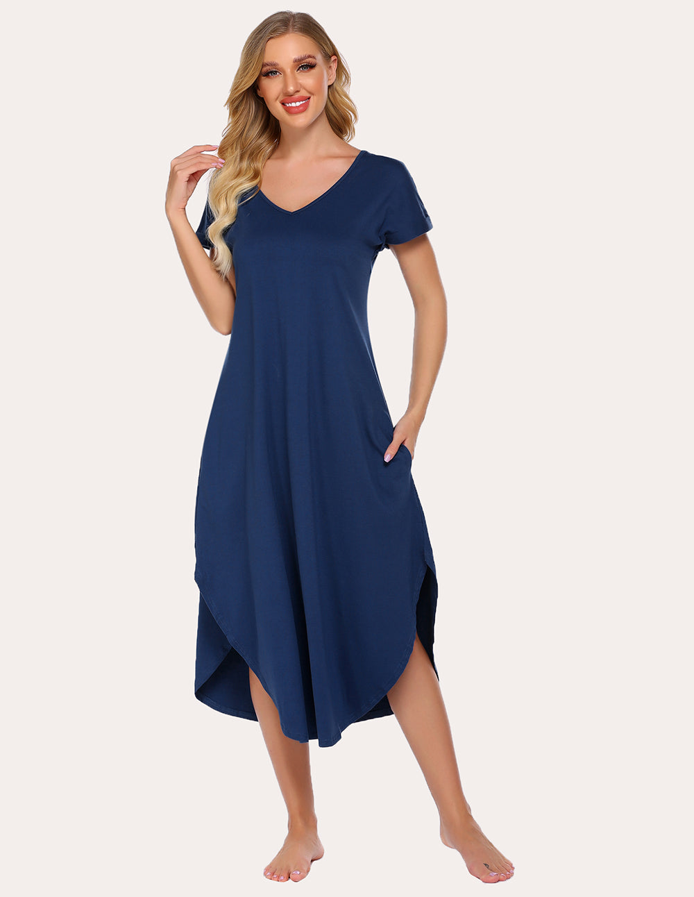 A-Line Split Hem Sleepwear Dress (US Only)