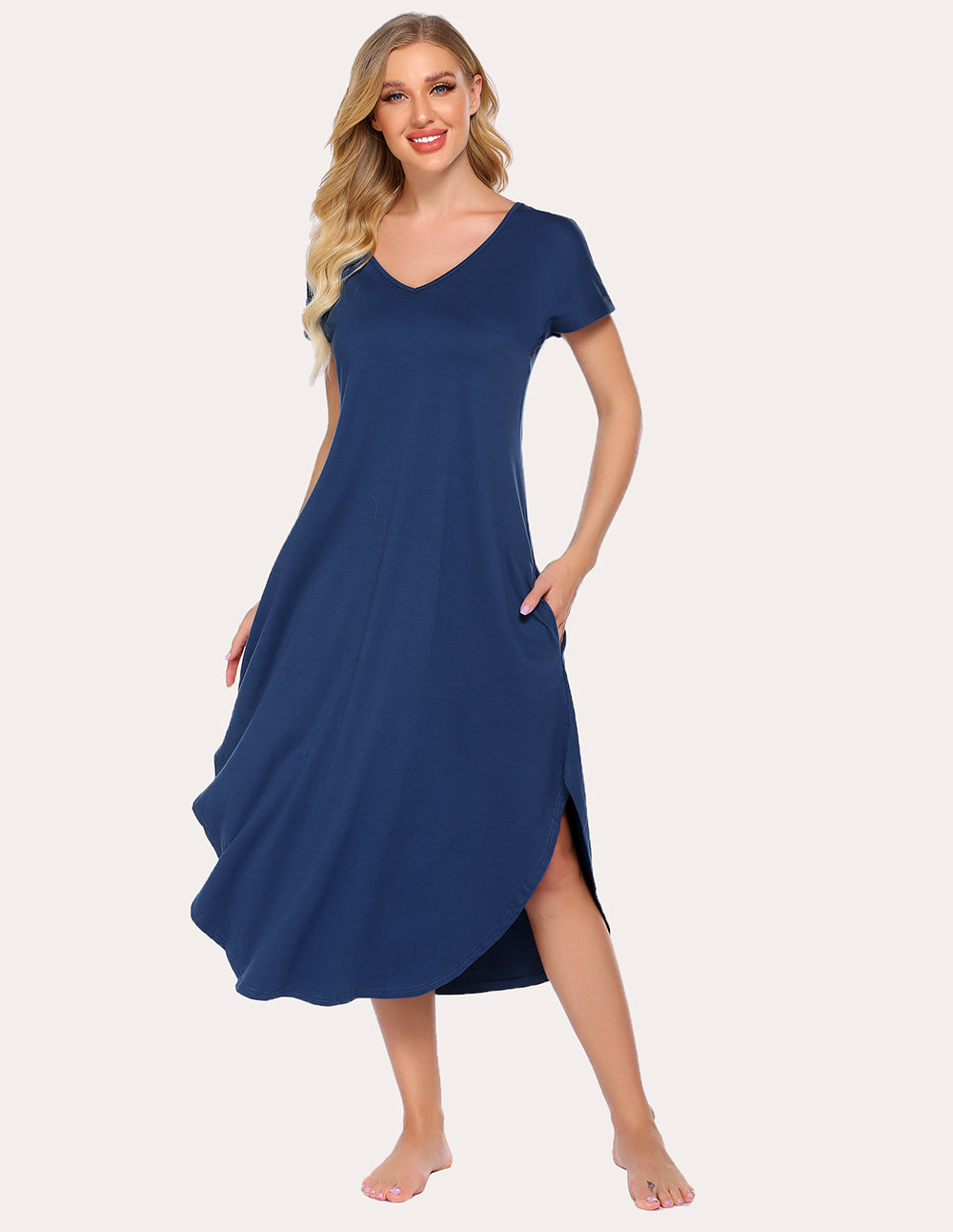 A-Line Split Hem Sleepwear Dress (US Only)
